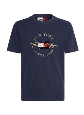 T-Shirt Tommy Hilfiger Icon Roundall Bleu Marine