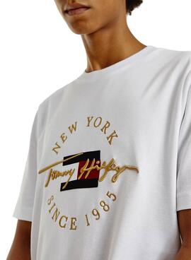 T-Shirt Tommy Hilfiger Icon Roundall Blanc