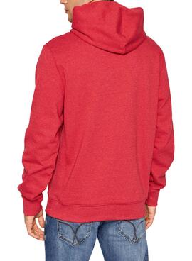 Sweat Tommy Jeans Straight Logo Grenat Homme
