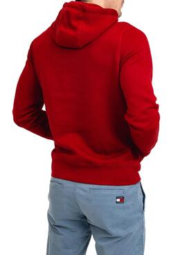 Sweat Tommy Hilfiger Logo Hoody Rouge Homme
