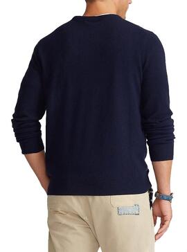 Pull Polo Ralph Lauren Basic Bleu Marine pour Homme