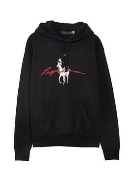 Sweat Polo Ralph Lauren Big Pony Noire Homme