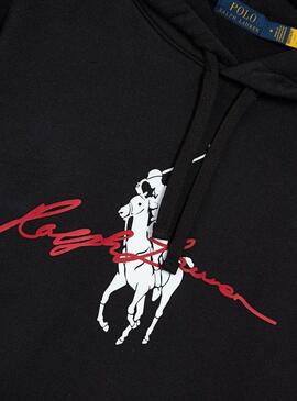 Sweat Polo Ralph Lauren Big Pony Noire Homme