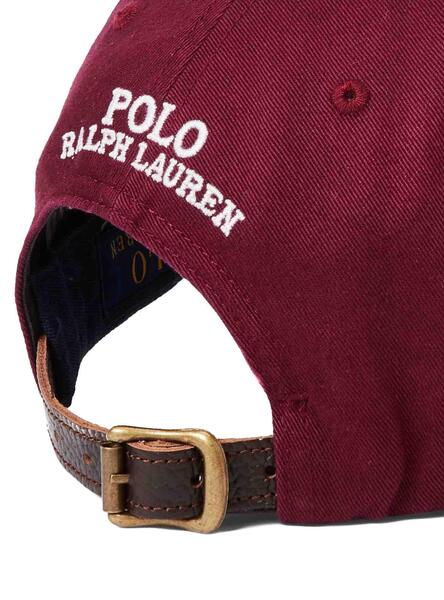 Casquette Polo Ralph Lauren Bear Grenat pour Homme