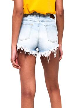 Short Superdry Eliza Light Denim Femme