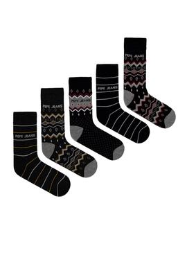 Pack 5 Chaussettes Pepe Jeans Ashburn pour Homme