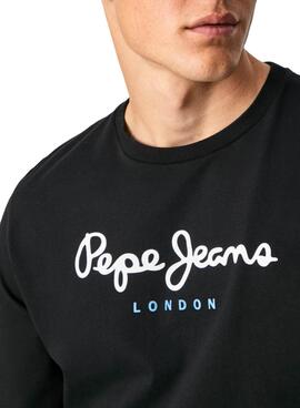 T-Shirt Pepe Jeans Eggo Long Noire pour Homme