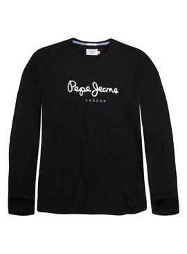 T-Shirt Pepe Jeans Eggo Long Noire pour Homme