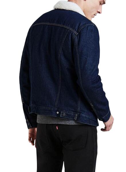 Veste en jean hotsell sherpa levis homme