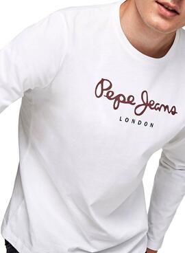 T-Shirt Pepe Jeans Eggo Long Blanc pour Homme