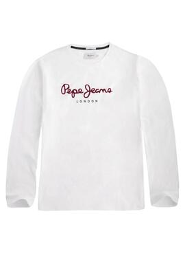 T-Shirt Pepe Jeans Eggo Long Blanc pour Homme
