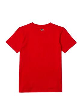 T-Shirt Lacoste Big Croc Rouge pour Garçon