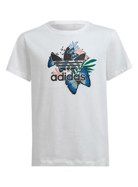 T-Shirt Adidas Studio London Flores Blanc Fille