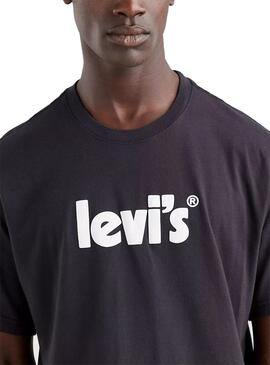 T-Shirt Levis Affiche Relaxed Fit Noire Homme