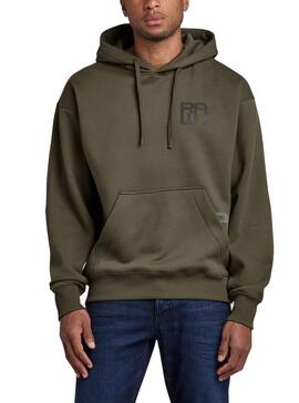 Sweat Multi-Logo G-Star Vert pour Homme