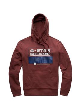 Sweat Originaux G-Star Grenat Pour Homme