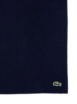 Echarpe Lacoste Laine Bleu Marine Pour Homme