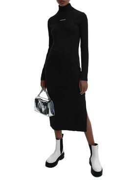 Robe Calvin Klein Midi Col Roulé Noire