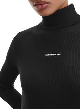 Robe Calvin Klein Midi Col Roulé Noire