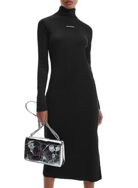 Robe Calvin Klein Midi Col Roulé Noire