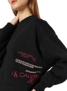 Sweat Calvin Klein Multi Urbain Noire pour Femme
