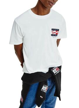 T-Shirt Tommy Jeans Vintage Blanc pour Homme
