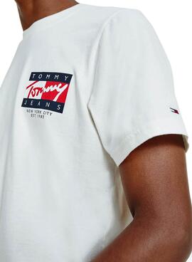 T-Shirt Tommy Jeans Vintage Blanc pour Homme