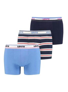 Box Gift 3 Boxer Levis Bleu pour Homme