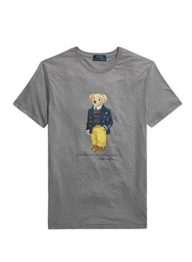 T-Shirt Polo Ralph Lauren Bear Gris pour Homme