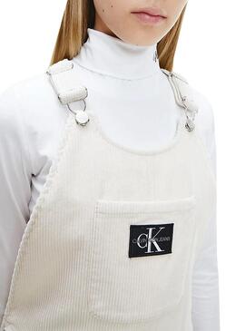 Salopette Calvin Klein Velours côtelé Blanc pour Fille