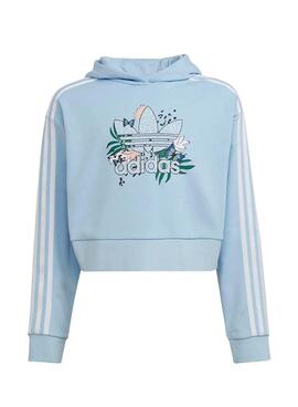 Sweat Adidas Her Studio Crop Bleu pour Fille