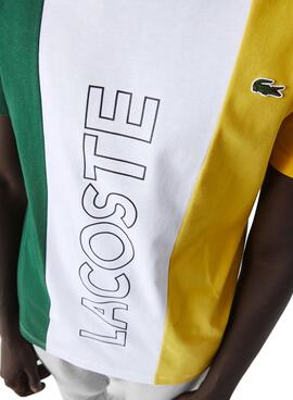 T-Shirt Lacoste Rayures Blanc Pour Homme