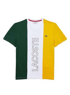 T-Shirt Lacoste Rayures Blanc Pour Homme