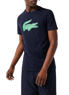 T-Shirt Lacoste Grand Croco Bleu Marine pour Homme