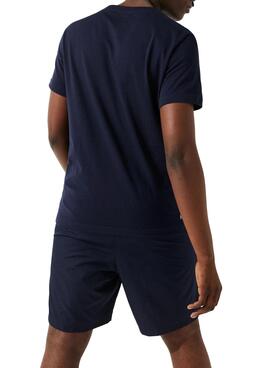 T-Shirt Lacoste Grand Croco Bleu Marine pour Homme