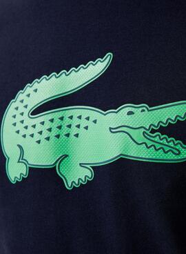 T-Shirt Lacoste Grand Croco Bleu Marine pour Homme