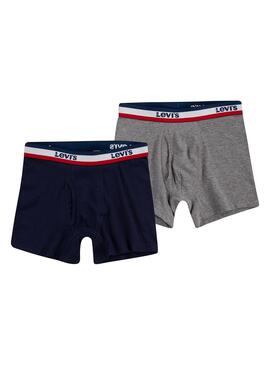 Slip Levis Sportswear Logo Boxer Gris Garçon