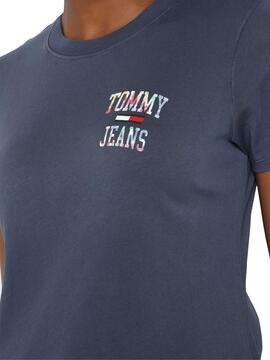 T-Shirt Tommy Jeans Tie Dye Bleu Marine pour Femme