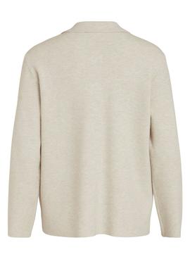 Gilet Vila Cassie Tricot Beige pour Femme