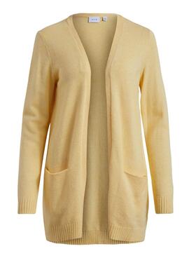 Cardigan Vila Viril Open Jaune pour Femme
