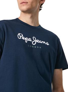 T-Shirt Pepe Jeans Eggo Bleu Marine pour Homme
