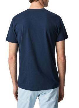 T-Shirt Pepe Jeans Eggo Bleu Marine pour Homme