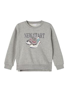 Sweat Name It Bilotte Gris pour Fille