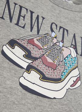 Sweat Name It Bilotte Gris pour Fille