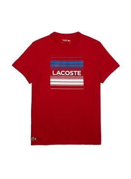 T-Shirt Lacoste TH0851 Rouge pour Homme