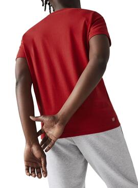 T-Shirt Lacoste TH0851 Rouge pour Homme