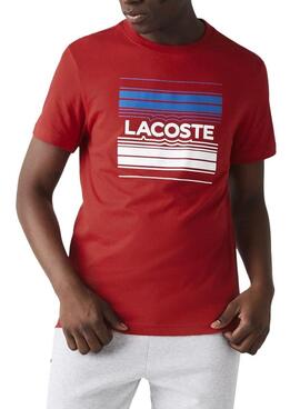 T-Shirt Lacoste TH0851 Rouge pour Homme