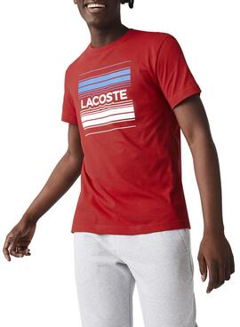 T-Shirt Lacoste TH0851 Rouge pour Homme