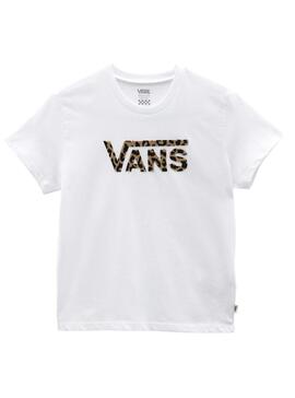 T-Shirt Vans Leopard Flying Blanc pour Fille