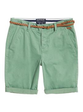 Short Superdry Chino City Vert Femme